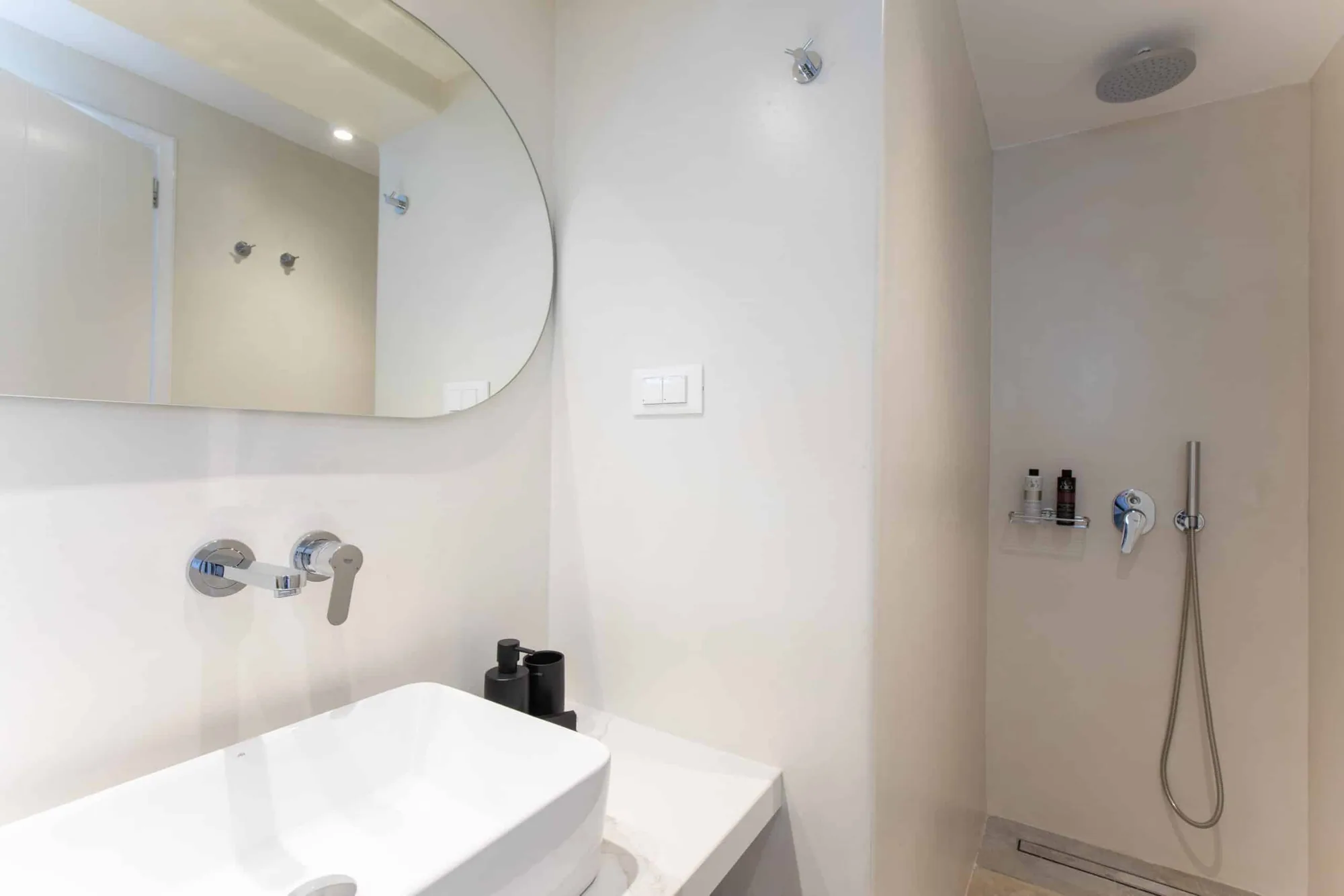 Shower and mirror